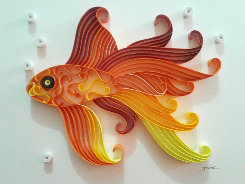 Золотая рыбка из ткани