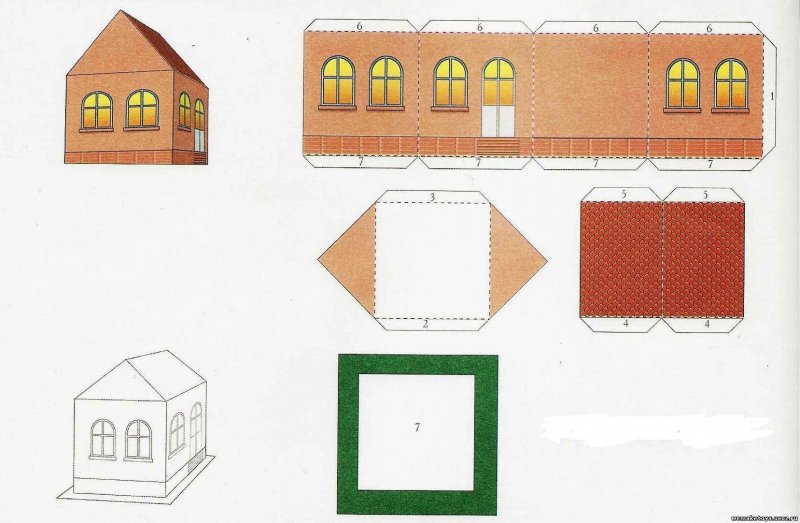 Рисунок домиков из картона