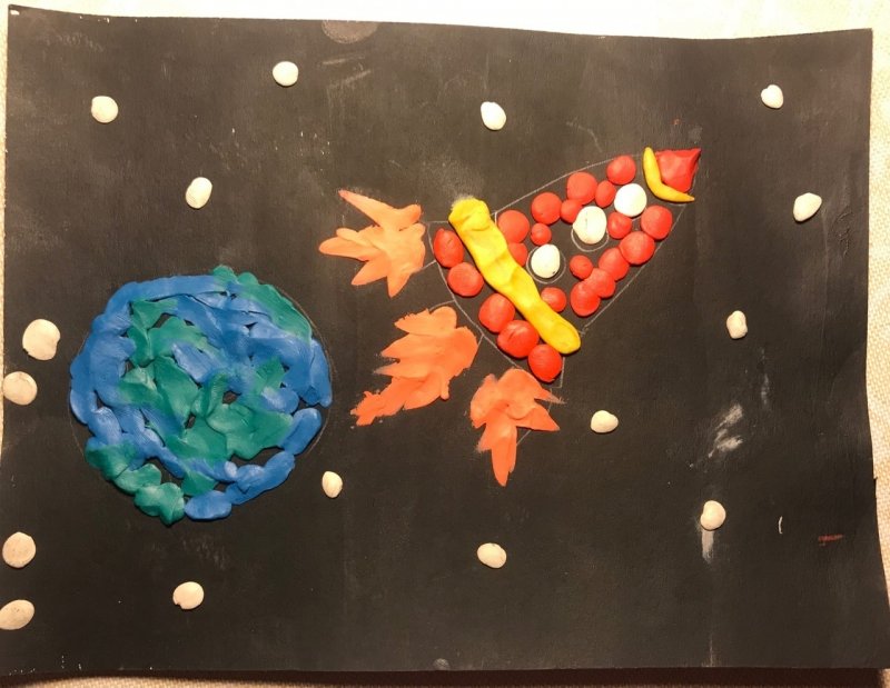 День космонавтики поделки для детского сада 2-3 года красками