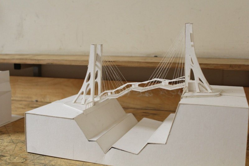 Макет моста из бумаги