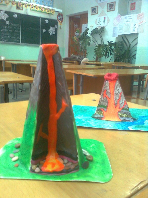 Поделка макет вулкана