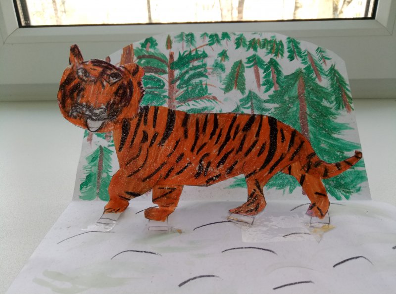 Тигр поделка в садик