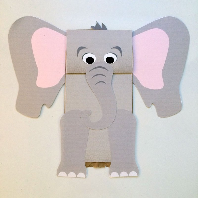 Printable Puppet слон