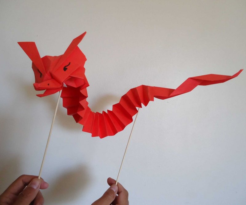Оригами дракон драгокейв