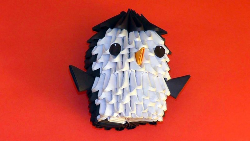 Пингвинчик модульное оригами