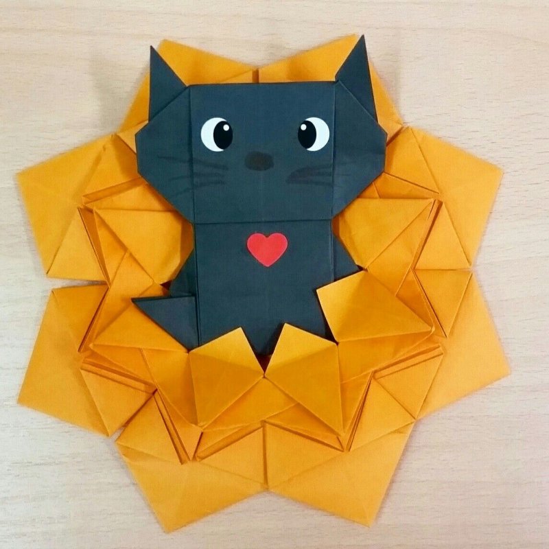 Кошка из оригами