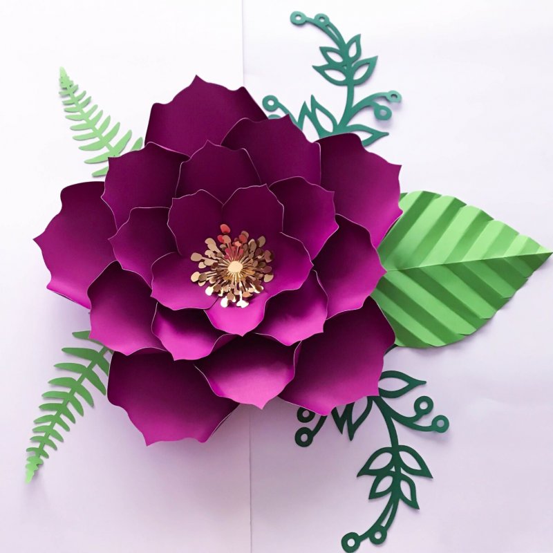 Объемные цветы из цветной бумаги