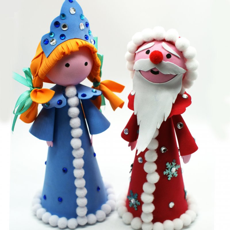 Кукла народная дед Мороз и Снегурочка