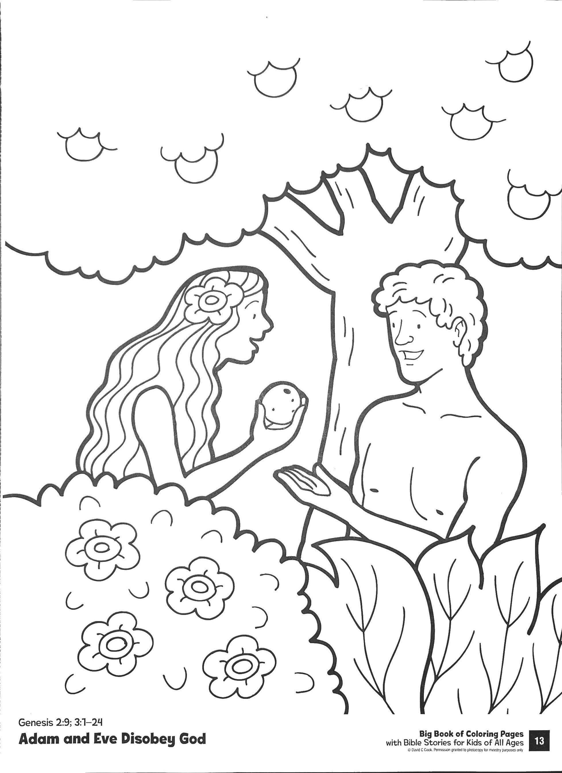 Адам и ева для детей иллюстрация из Библии