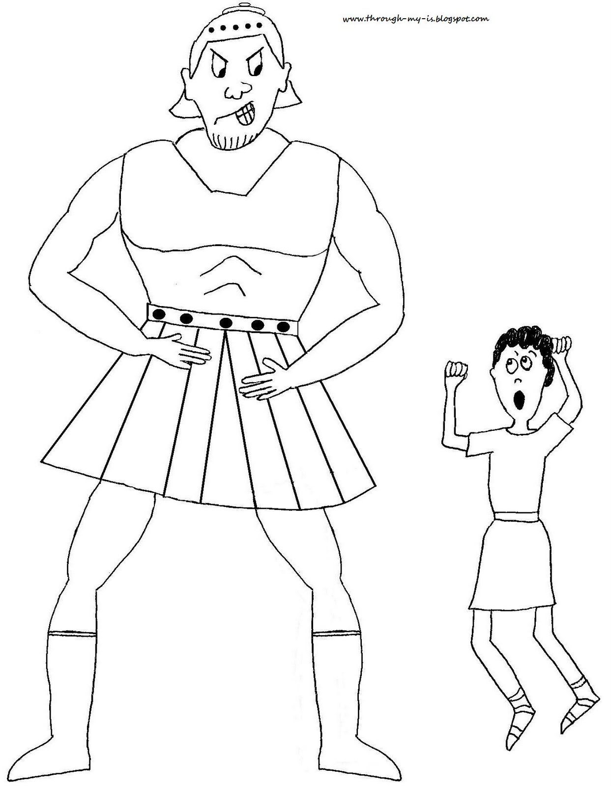 Битва Давида и Голиафа рисунок