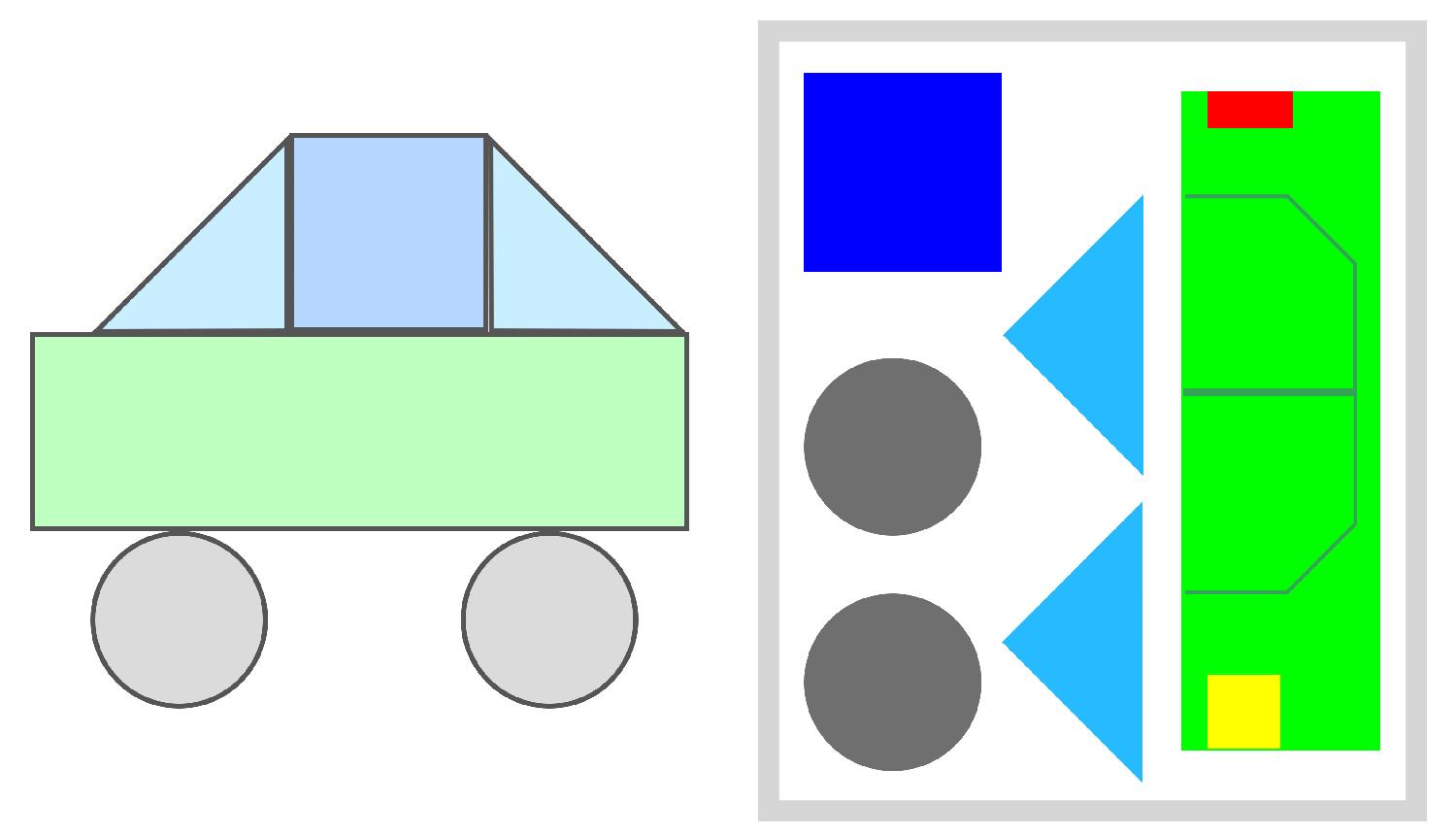 Транспорт из геометрических фигур