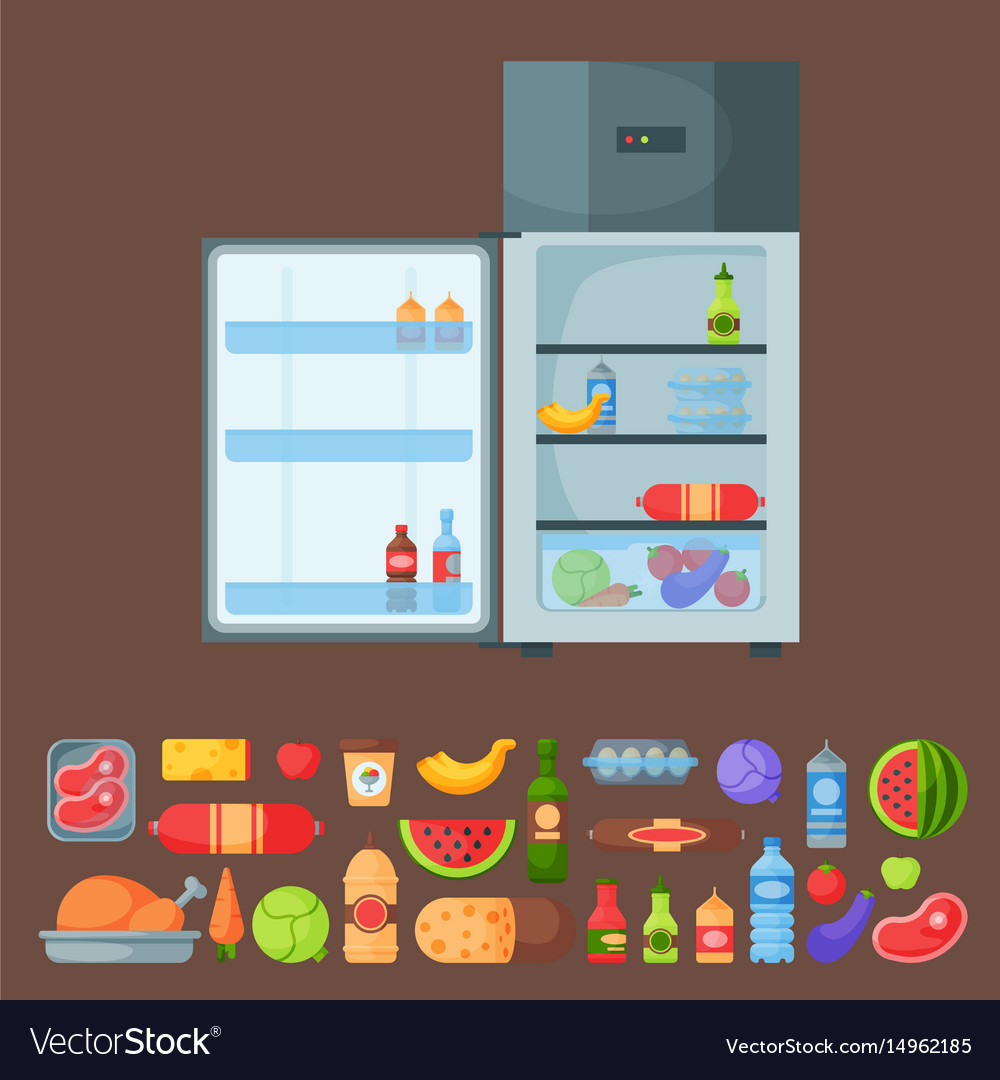 Стилизованный холодильник продуктов