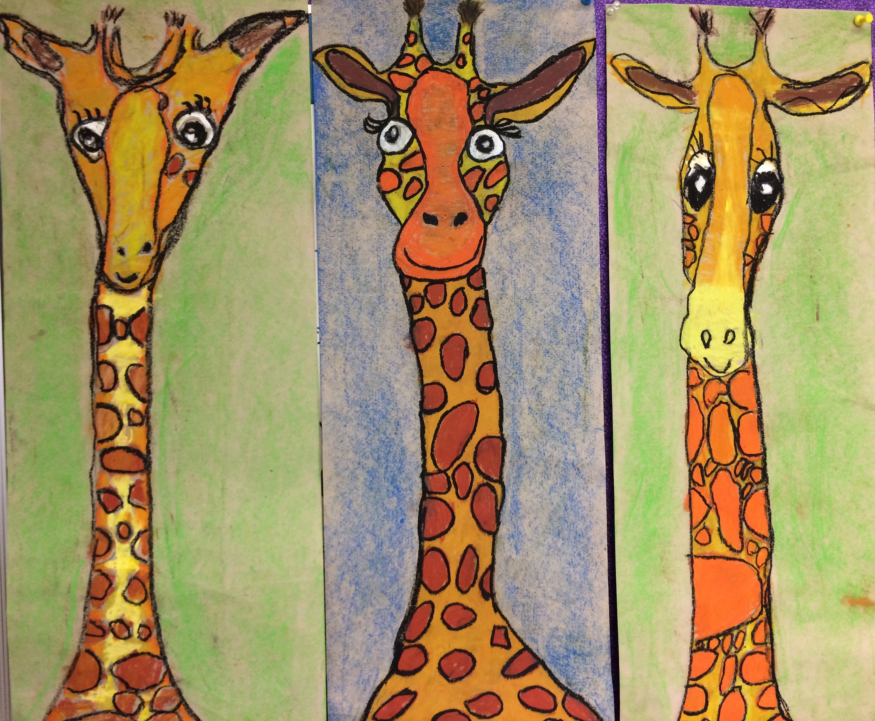 Жирафик красками