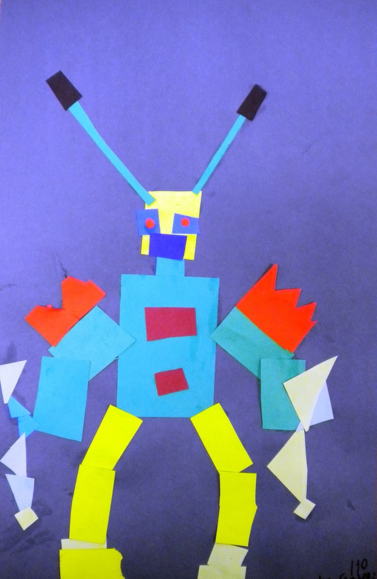 Оригами робот из листов бумаги