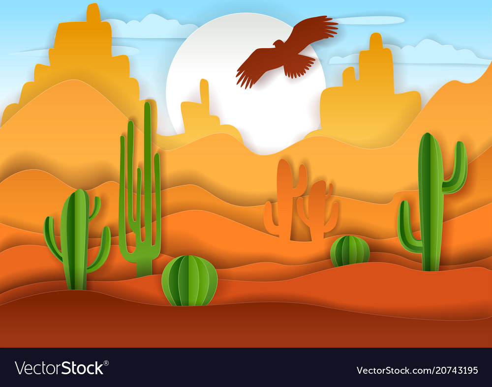 Пустыня с кактусами Графика