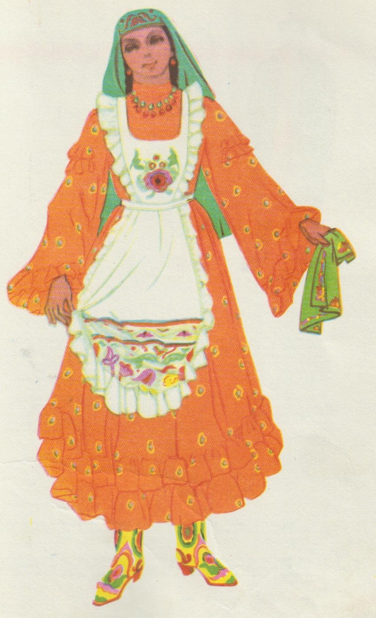 Татарский национальный костюм женский рисунок