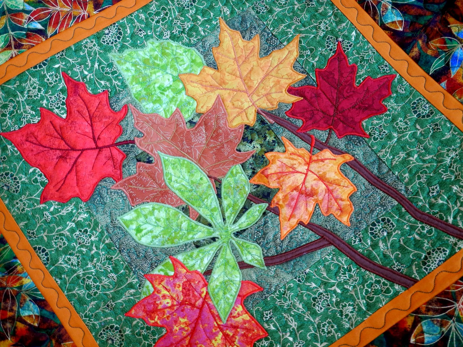 Квилт пэчворк осенние листья