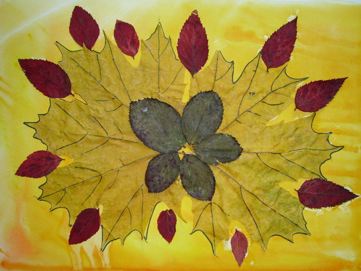 Орнамент из осенних листьев