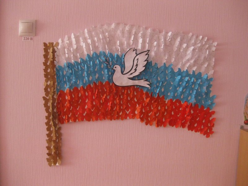 Мастер класс российский флаг из салфеток