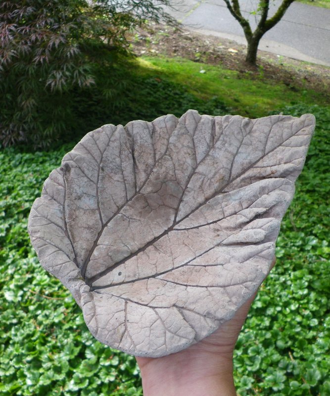 Листья из цемента для сада