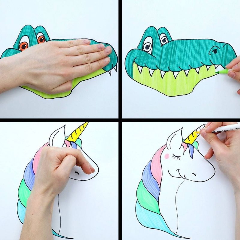 Рисование крокодила ладошкой для детей