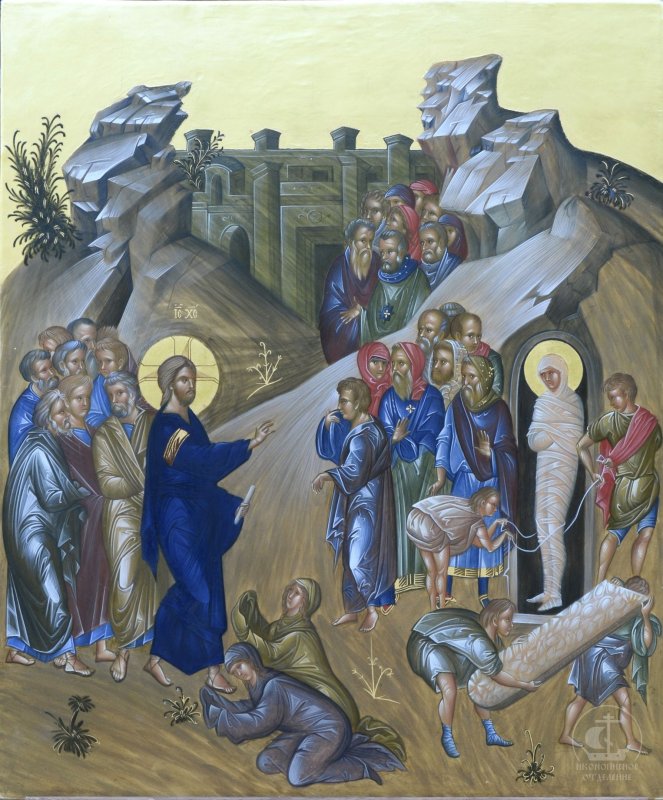 Византийская икона «Воскрешение Лазаря»