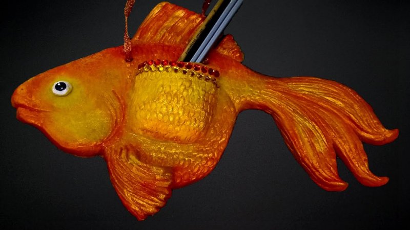 Джутовая филигрань Золотая рыбка