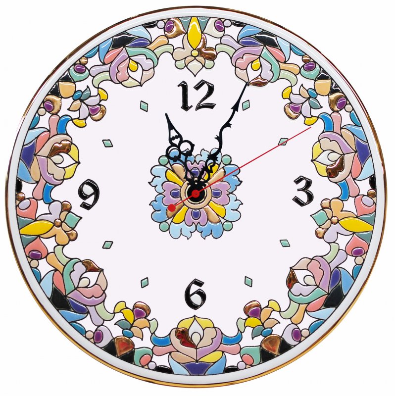 Часы настенные кварцевые Lorenzo Ceramica круг 30 см c-3011, керамические