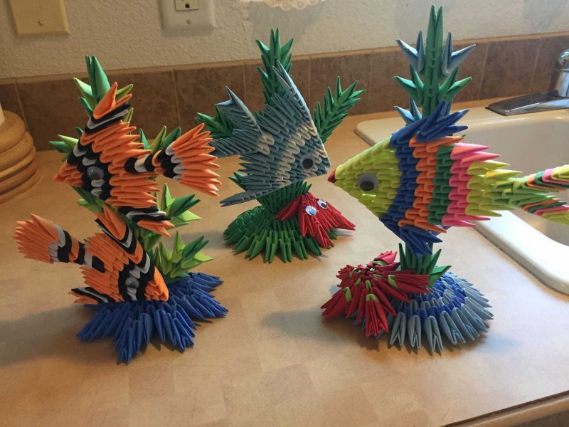 Модульное оригами корзинка