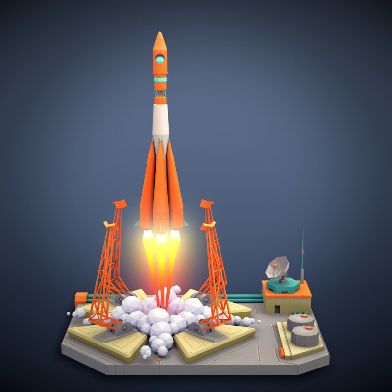 Ракета Восток 3д модель