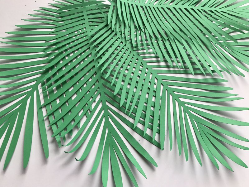 Бумажный декор лист пальмы