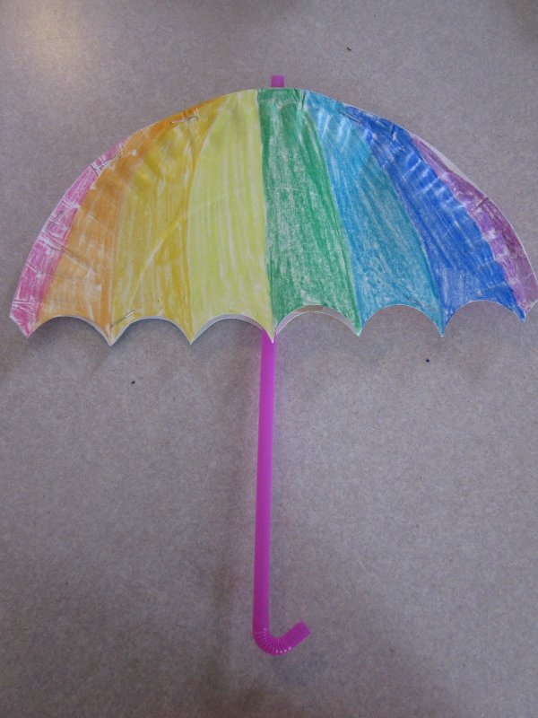 Зонтик из бумажных тарелок