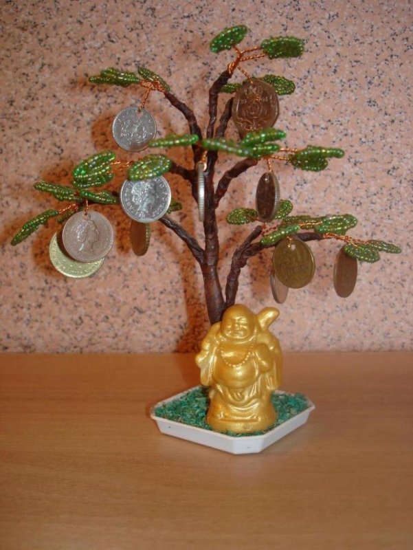 Поделки из монет дерево