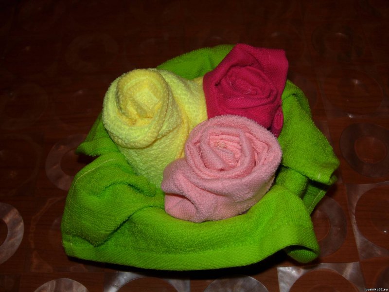 Цветок из полотенца