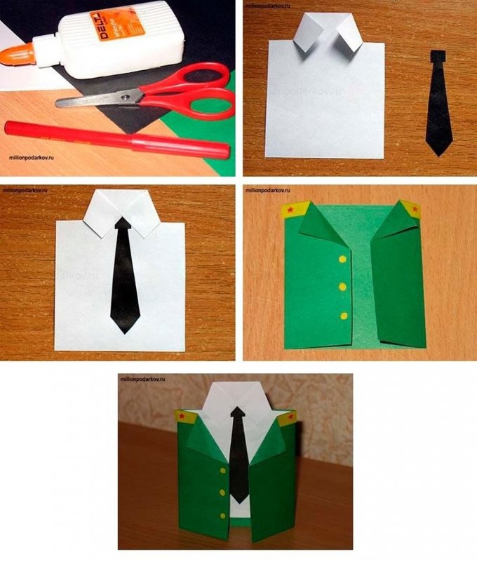 Конверт для денег рубашка с галстуком