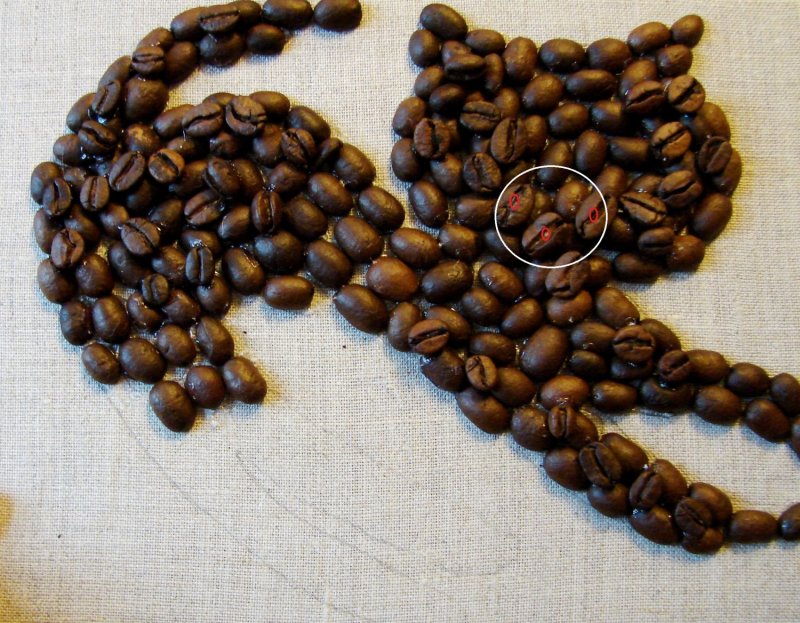 Узоры из кофейных зерен