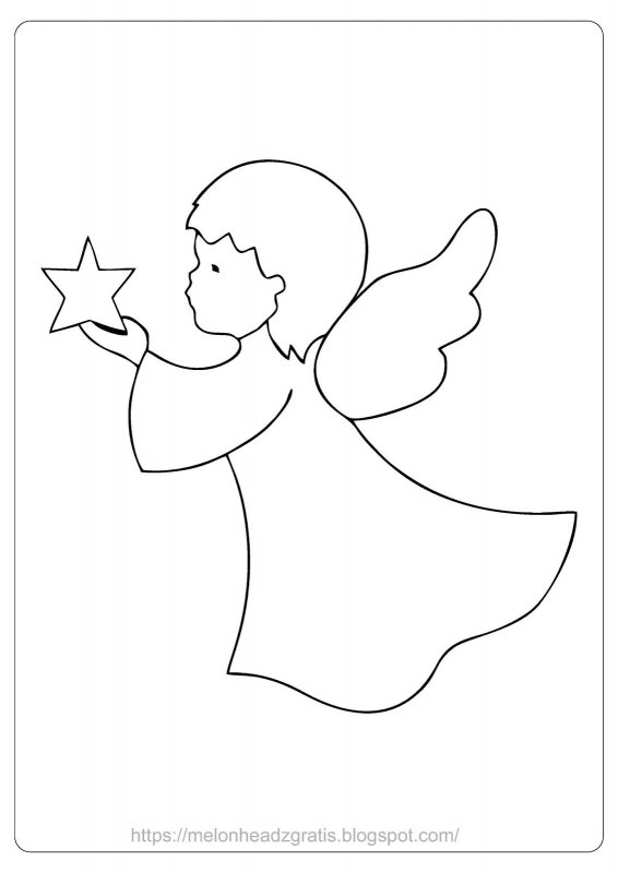 Аппликация Ангелочек из бумаги для детей