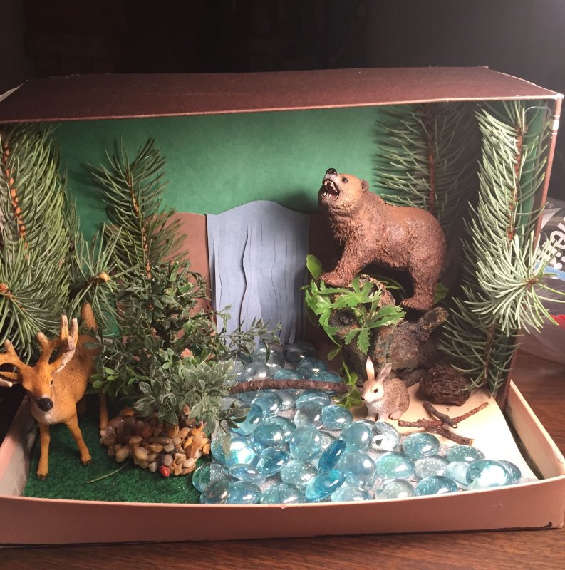 Фотографии родителями по изготовлению макета животные в зимнем лесу