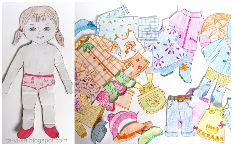 Осенняя одежда для бумажной куклы