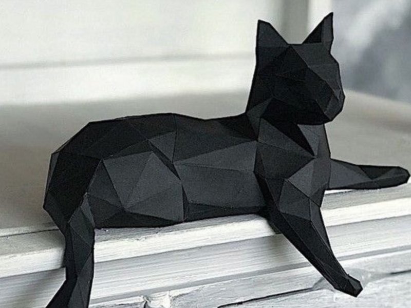 Черная кошка из тыквы