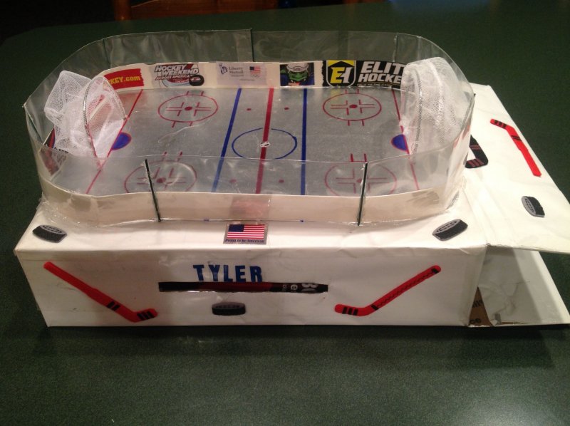 Поделка хоккейная коробка