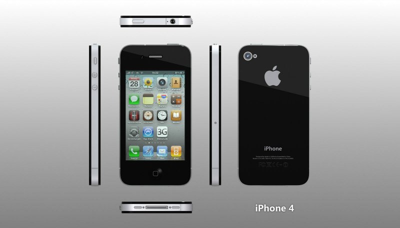 Iphone 4 черный с двух сторон
