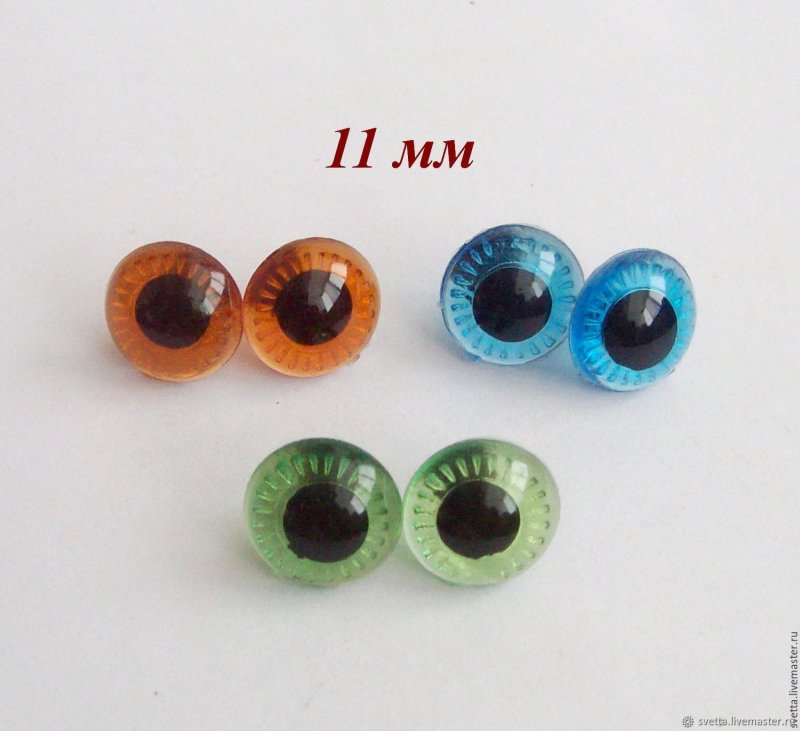Глазки круглые с ресничками 12 мм
