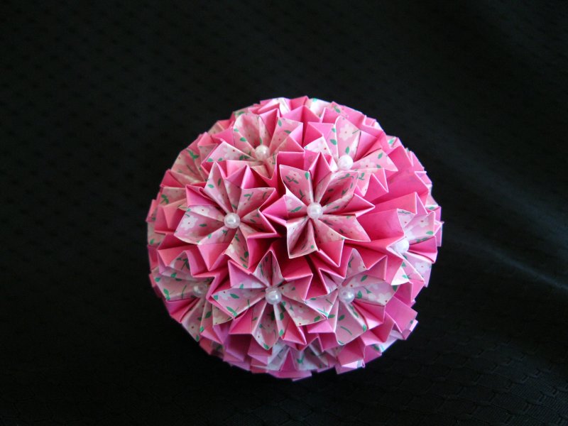 Цветочный шар оригами