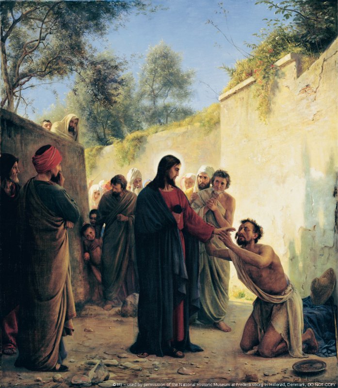 Исцеление прокаженного Иисусом Христом раскраска