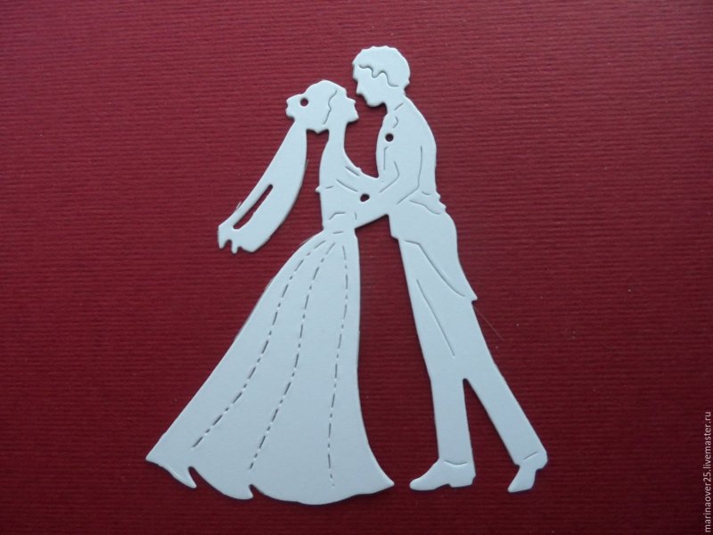 Фигурки жениха и невесты из бумаги