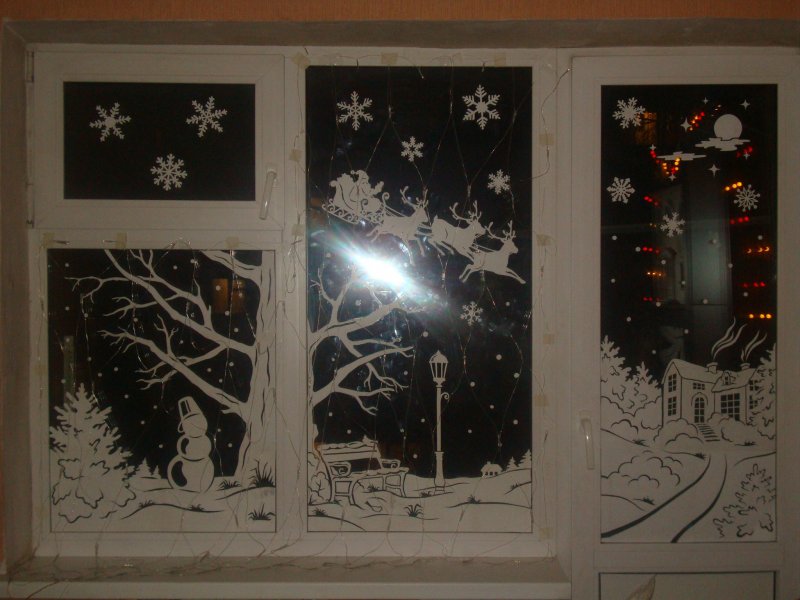 Шторы из снежинок на окна