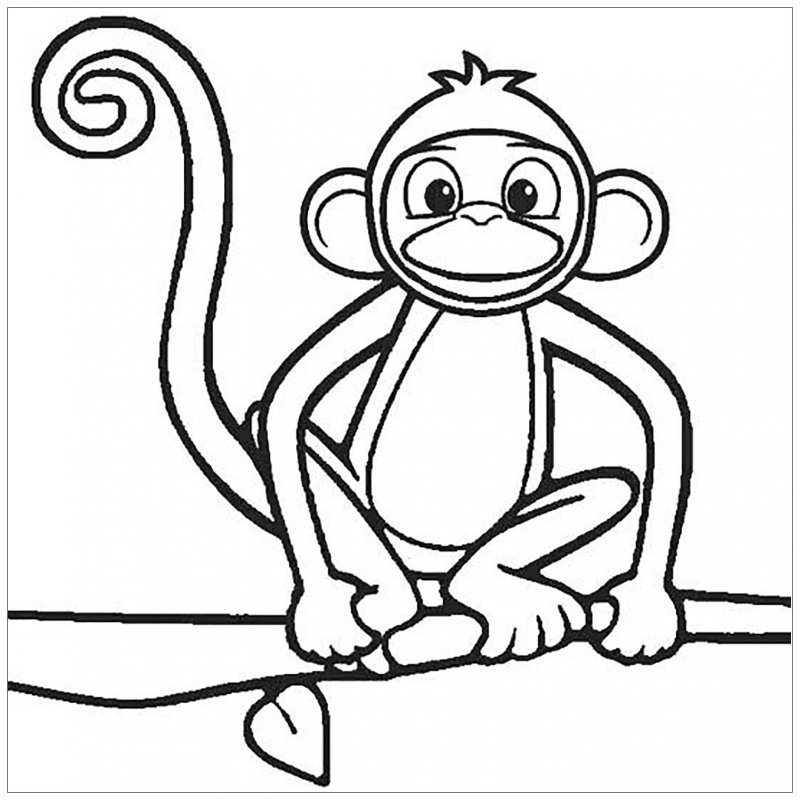 Грустная обезьянка раскраска