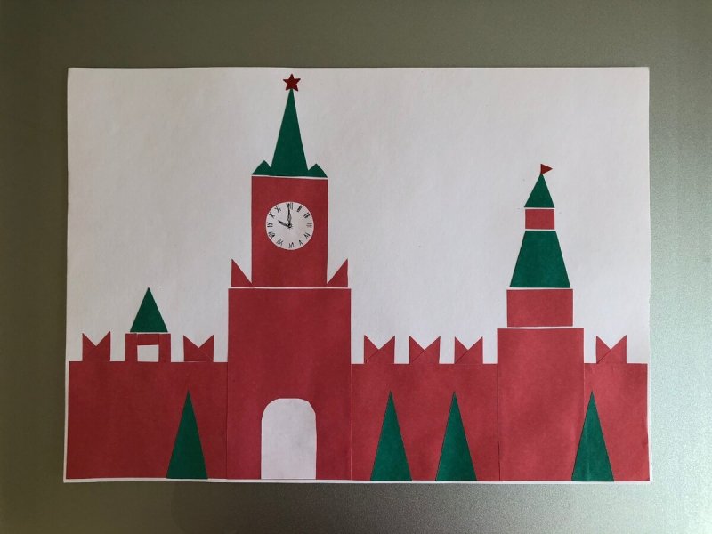 Раскраска Спасская башня Кремля для детей
