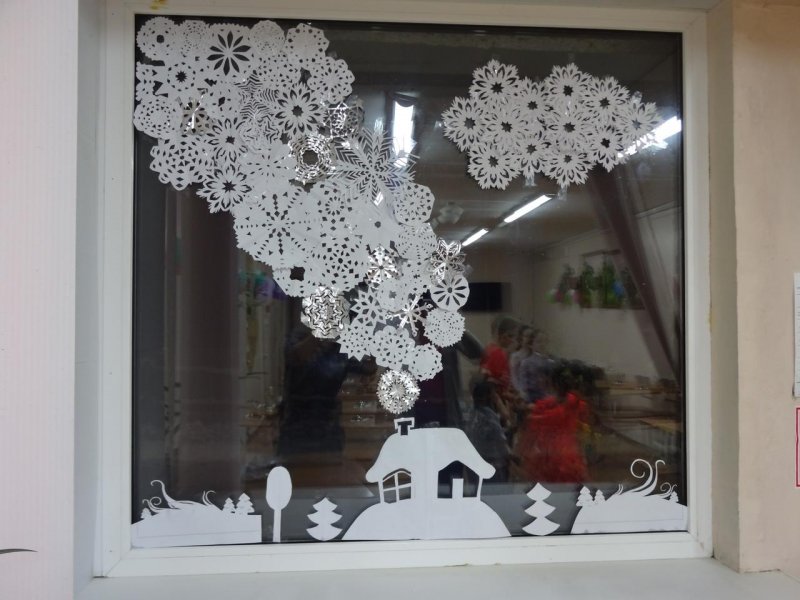 Украшения на окна Снегурочка